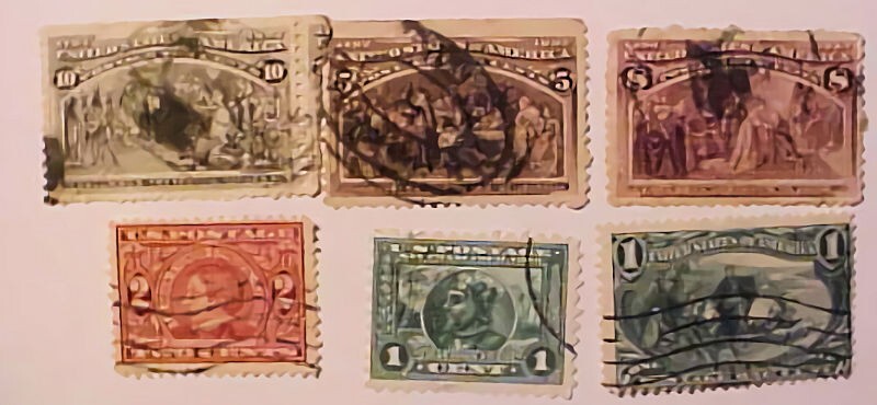 US #234,236,237,285,370,401 CAT $ 42.50