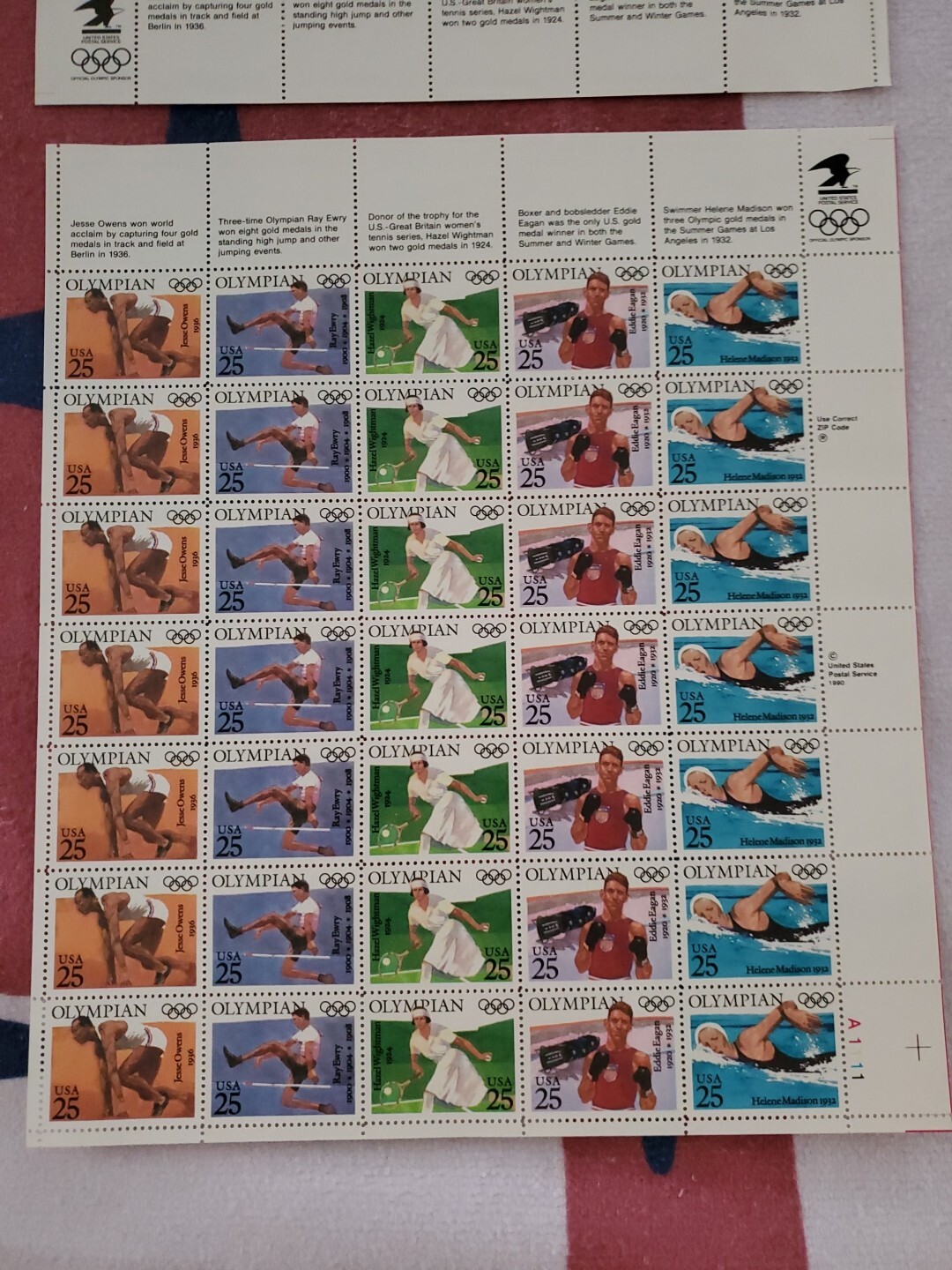 Olympian (Summer Olympics) 25c Postage Sheet of 35 Stamps #2496-2500 MNH