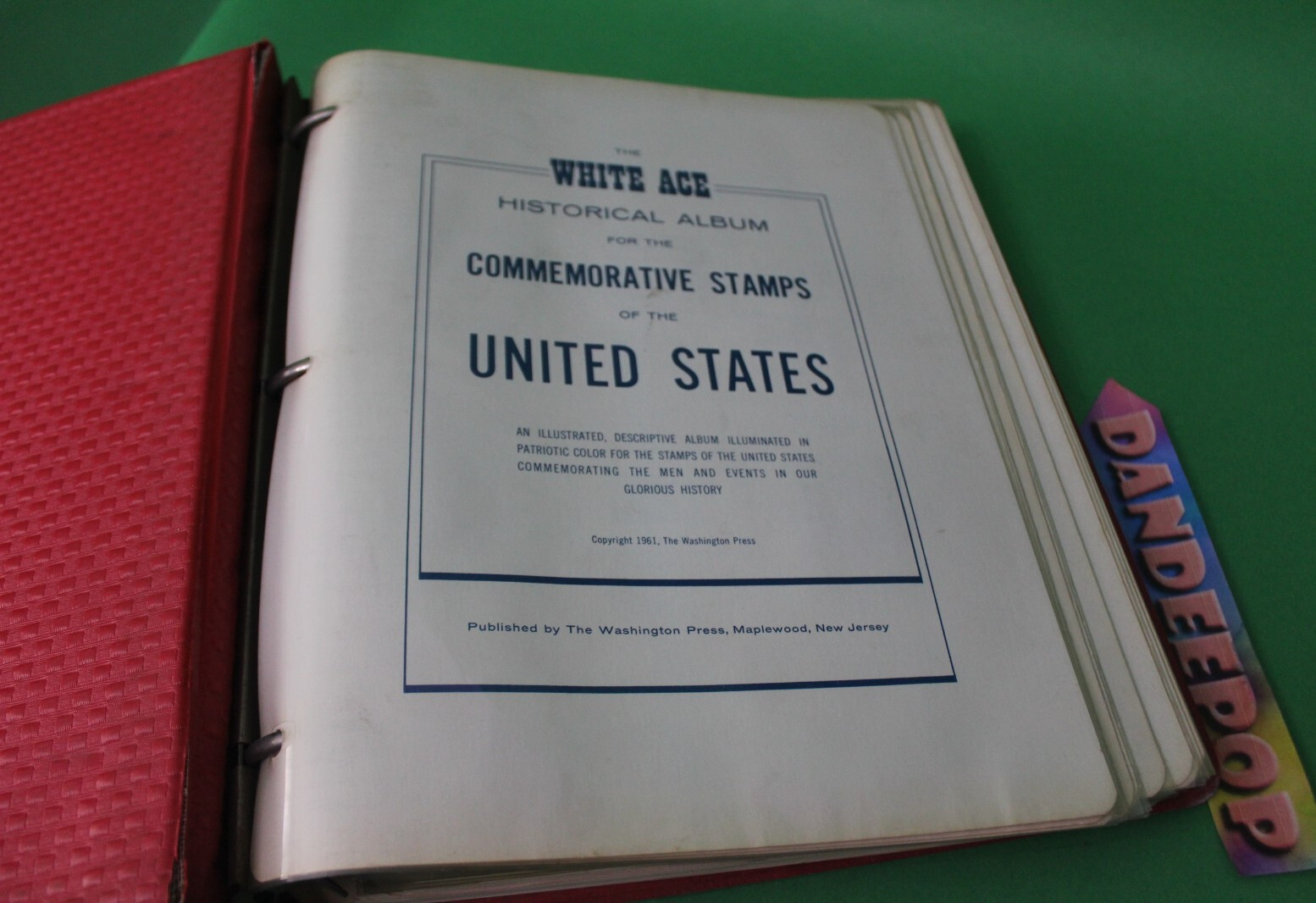 White Ace Historical Album Commemorative Stamps 1961 The Washington Press 60+ Pg