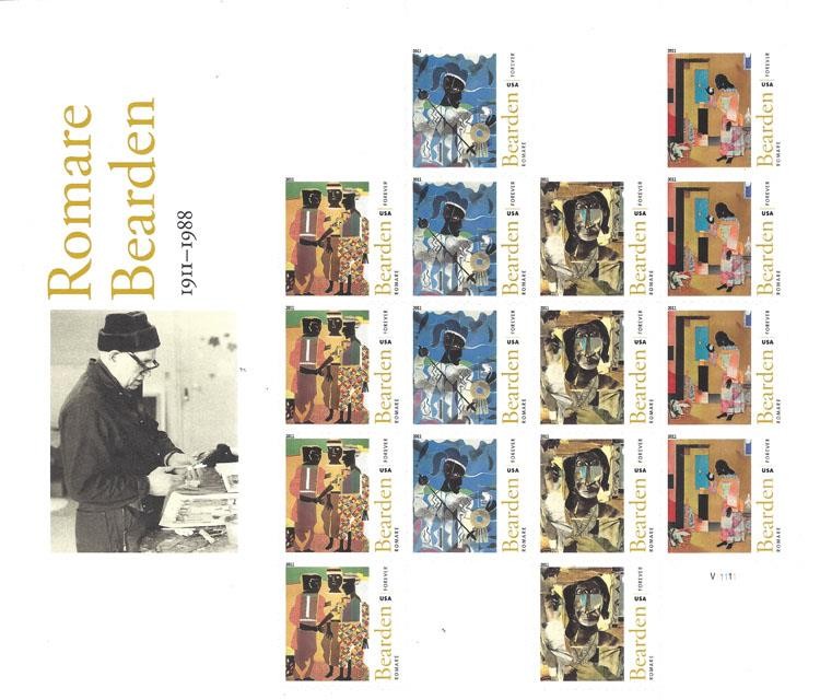 US SCOTT 4566 – 4569 SHEET OF 16 ROMARE BEARDEN FOREVER STAMPS MNH