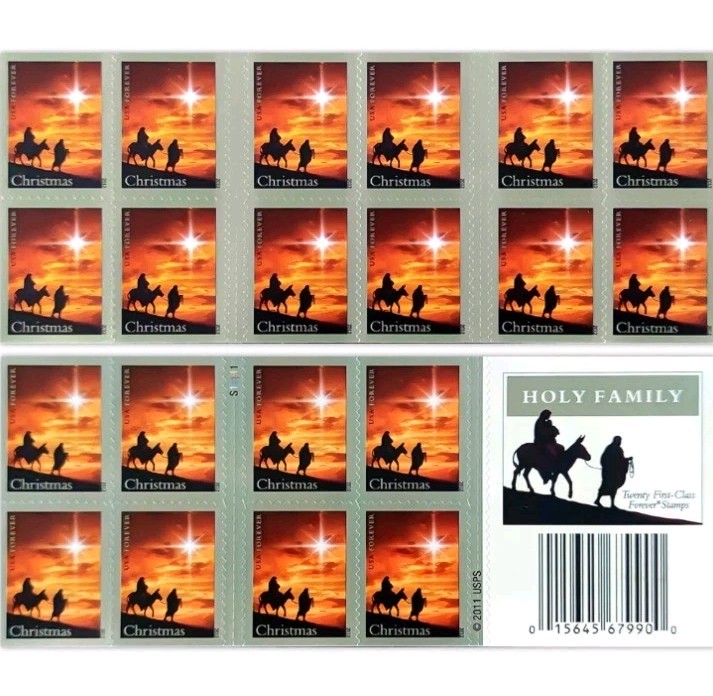 60 FOREVER STAMPS USPS 3 Booklets CHRISTMAS Cards