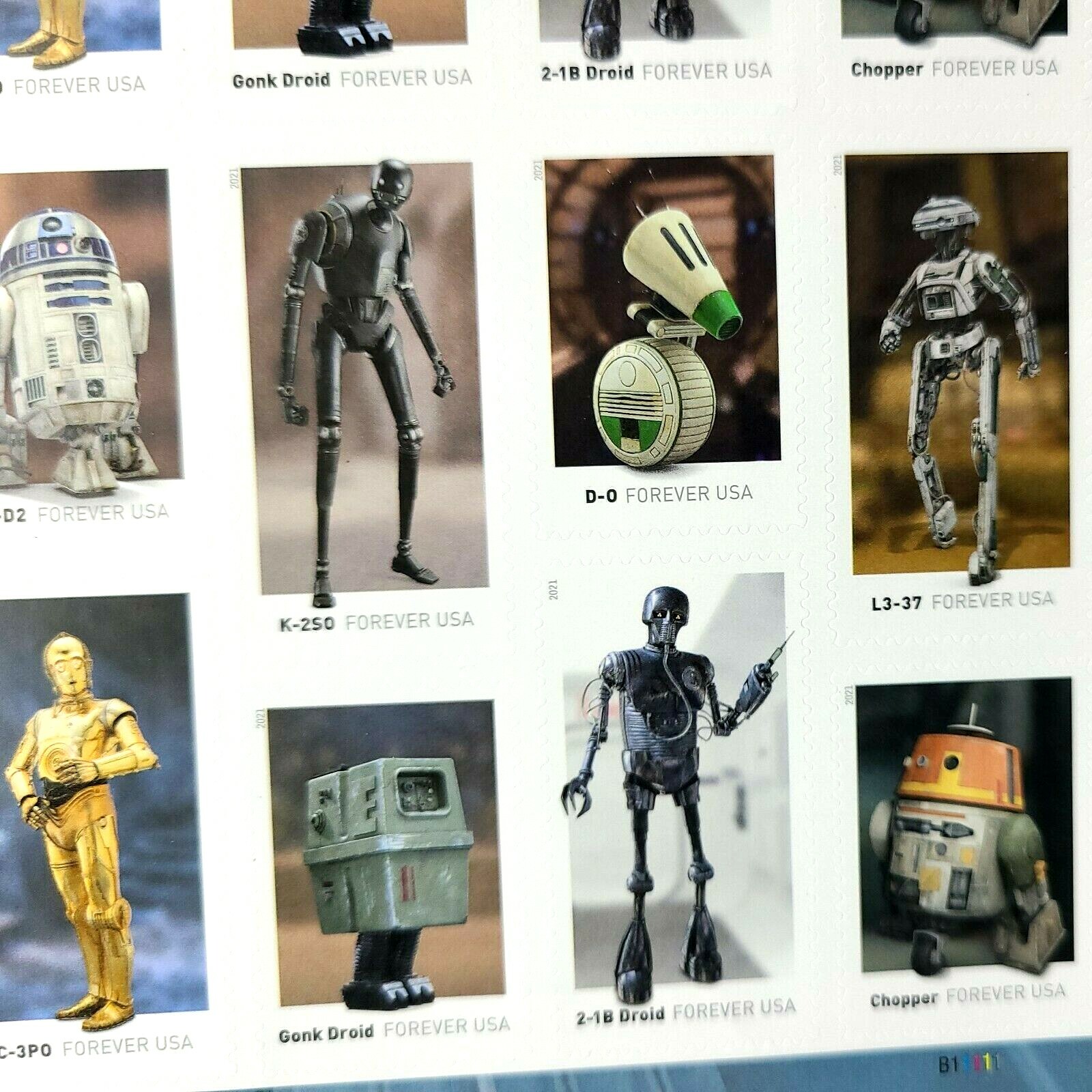 New USPS Star Wars Droids One Complete Sheet of 20 Forever Stamps