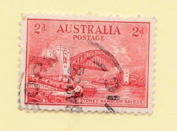 Australia Vintage Postage Stamp Sydney Harbour Bridge 2d