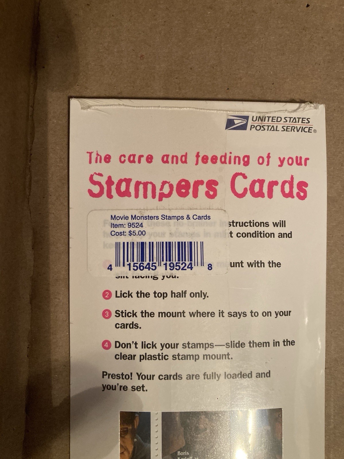 USPS Classic Movie Monsters Stampers Cards Sealed Unopened