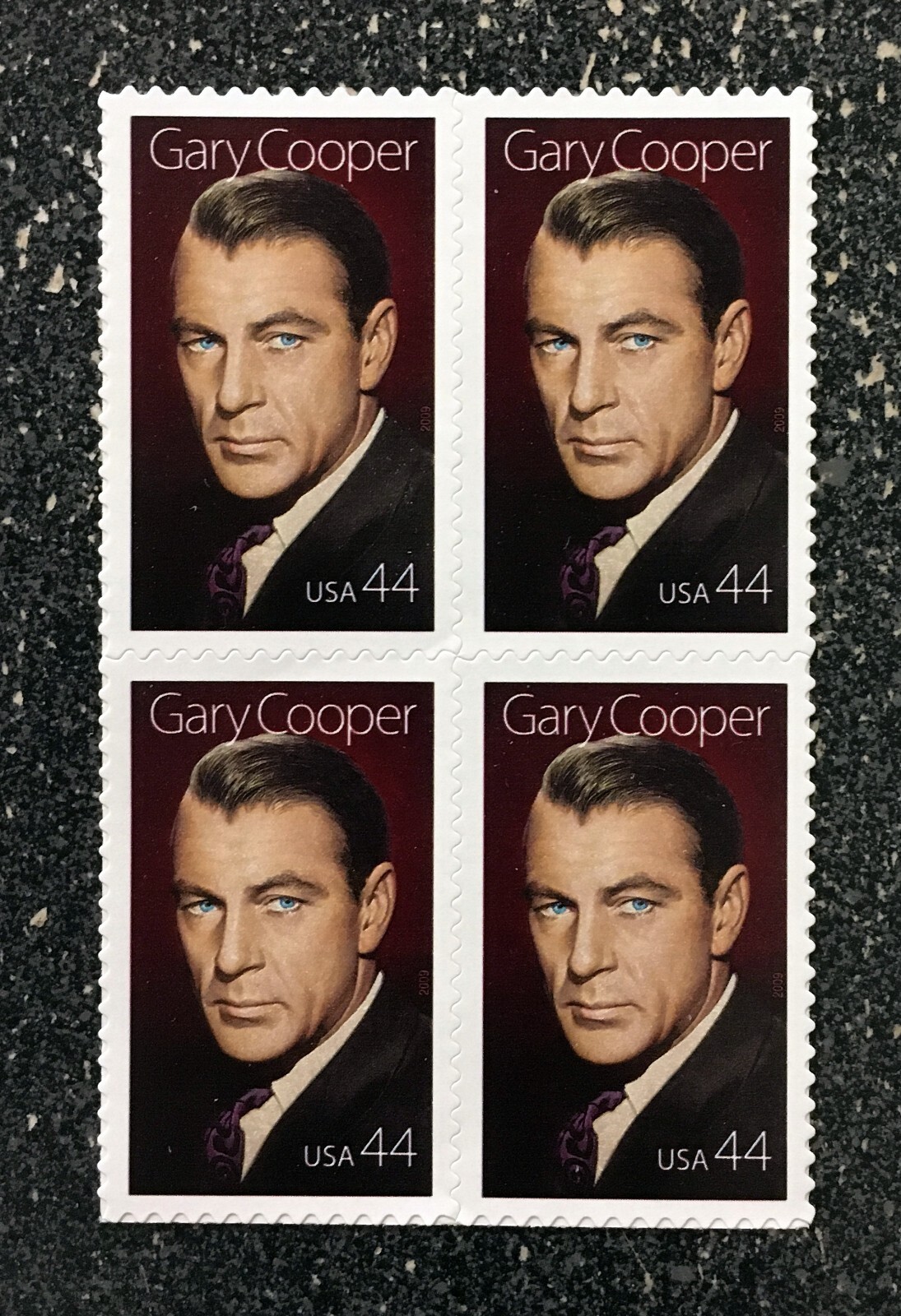 2009USA #4421 41c Gary Cooper – Legends of Hollywood – Block of 4 Stamps Mint