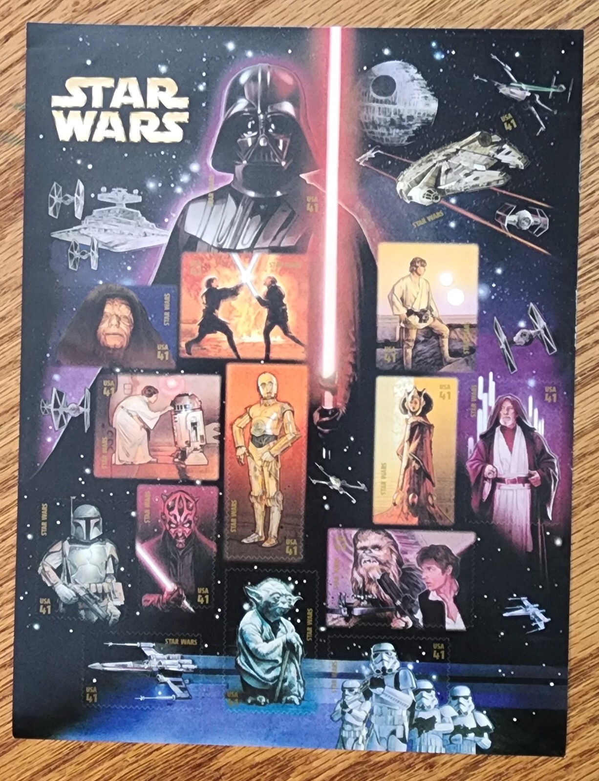 Star Wars Pane of 15 mint self-adhesive postage stamps from 2007 SC4143