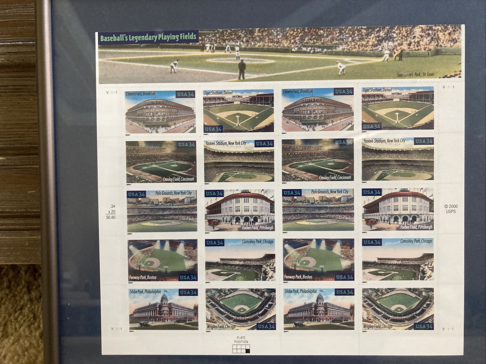 BASEBALL’S STAMPS LEGENDARY PLAYING FIELDS 20 Postal Stamps! New