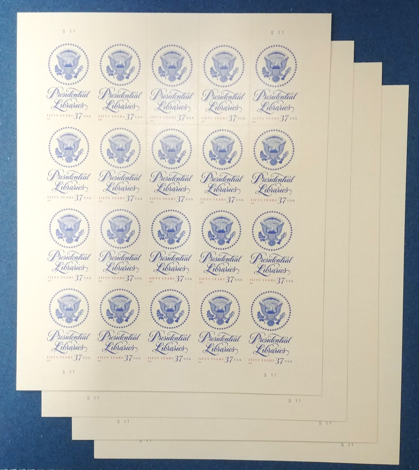 37 cent stamps Presidential Libraries pane sheet of 20 lot of 4 Scott #3930