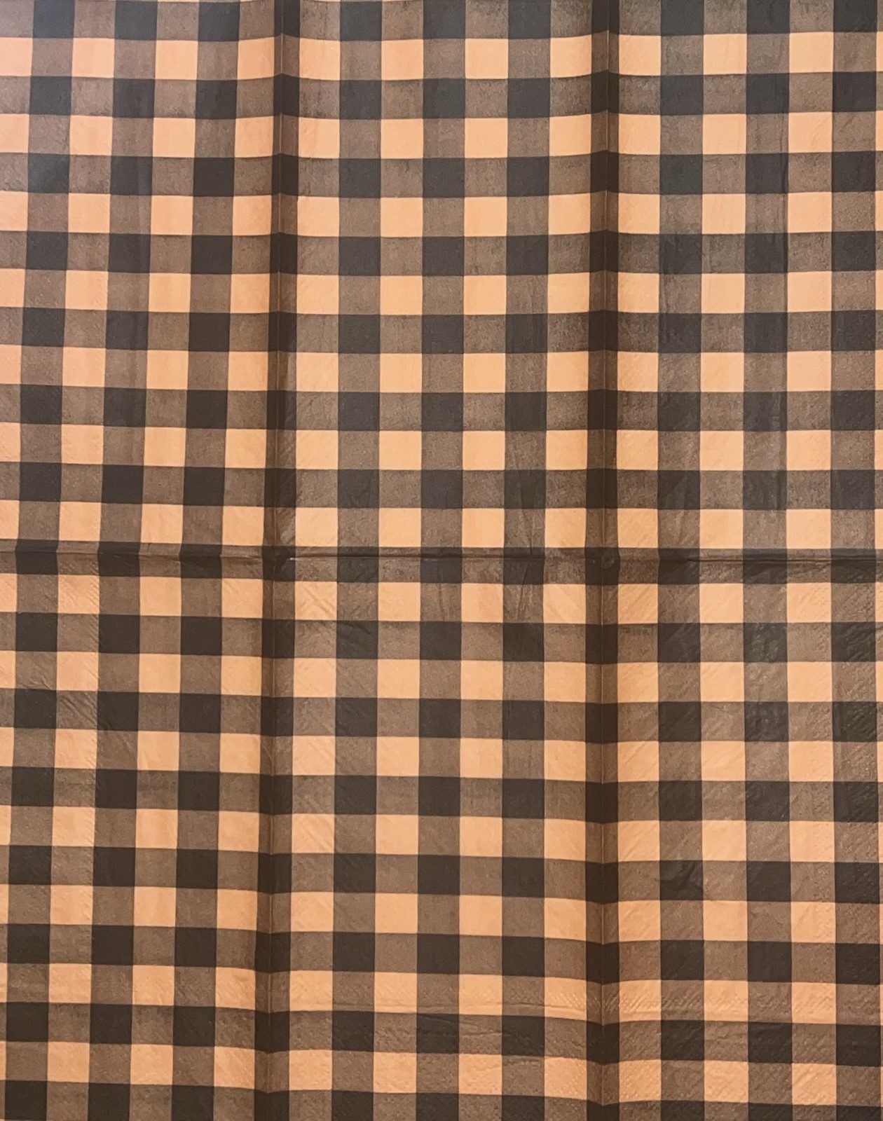 Three Individual dinner Decoupage Napkins/autumn/Halloween/orange/ Black Checker