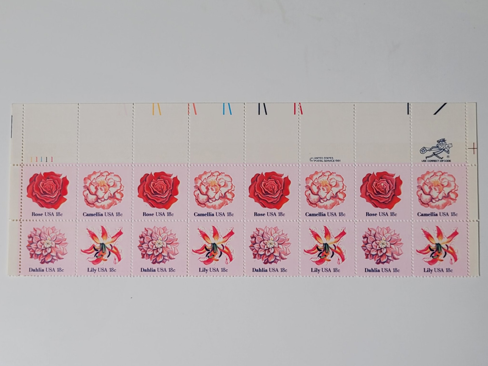 US Stamp 1981 Pink Flowers 18 Cent Postage Stamps Set of 4 Scott#1876-79 MNH