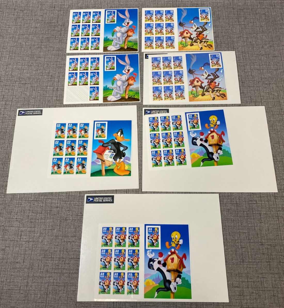 Six Booklets of LOONEY TUNES Bugs Bunny US Postage Stamp
