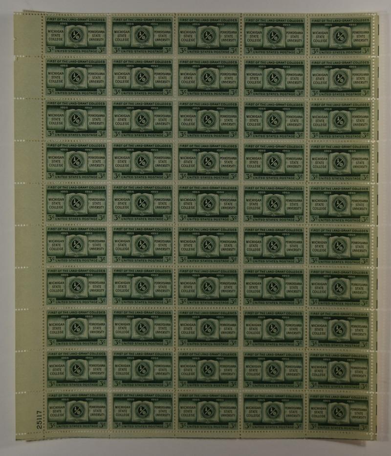 US SCOTT 1065 PANE OF 50 LAND GRANT COLLEGES 3 CENT FACE MNH