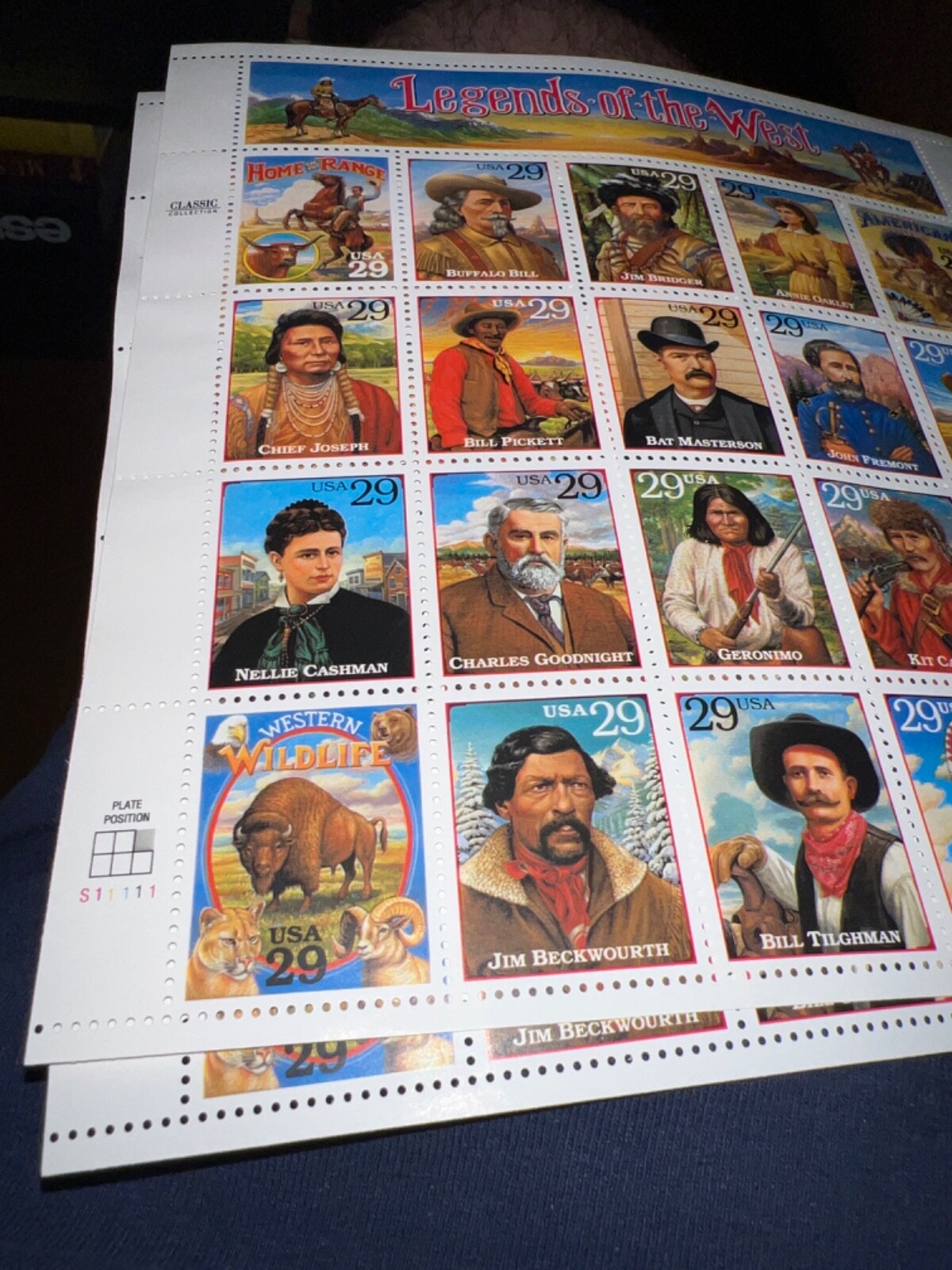 See Photos. US 2869 Legends of the West, Stamp Sheet, Mint NH