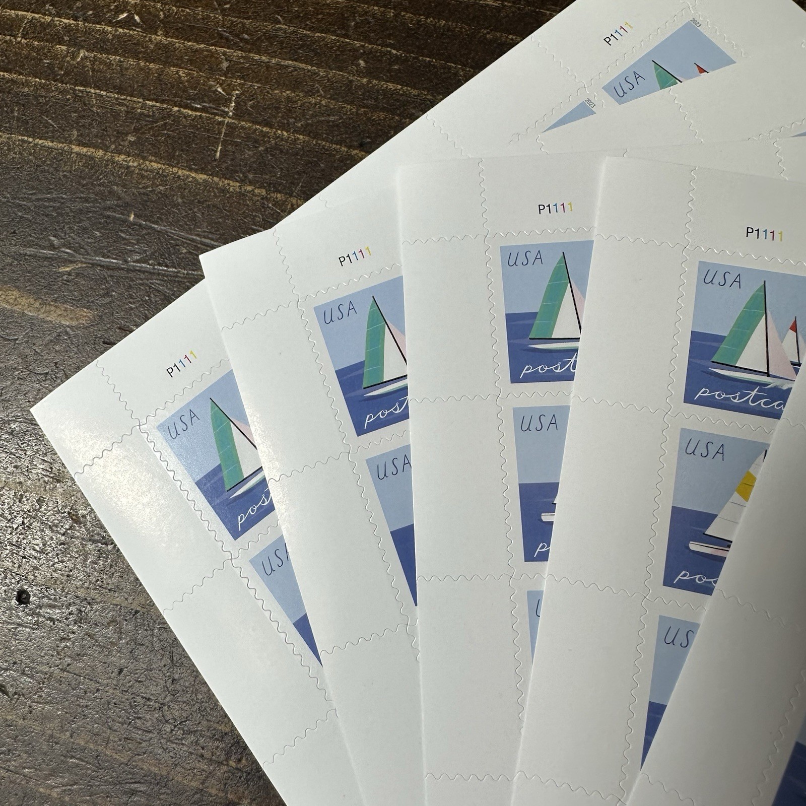 USPS Postcard 2022 Forever Postage Stamps Sailboats 5 Sheets of 20 Never Expire
