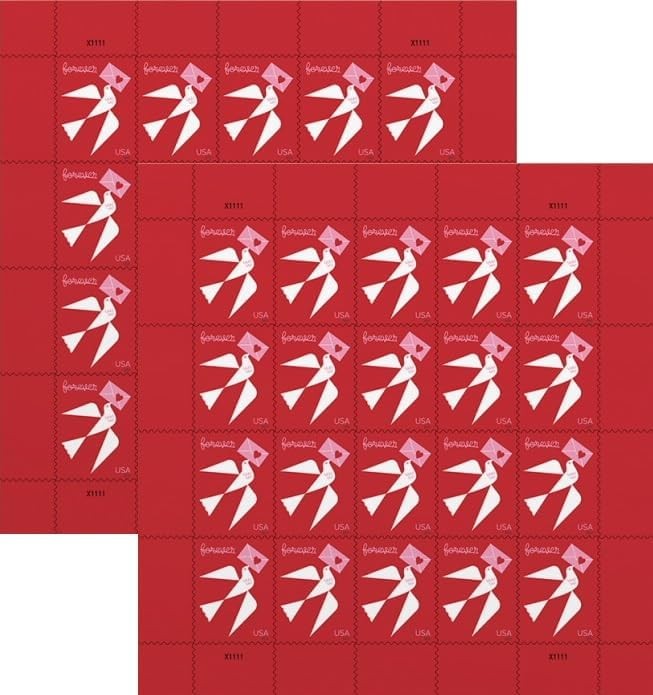 2024 Love Forever Postage Stamps – Two Sheets, First-Class Mail 40 Total