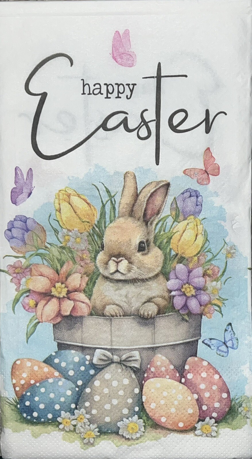 TWO Paper Dinner Decoupage Art Craft Napkins – EASTER Bunny/tulips/floral/eggs