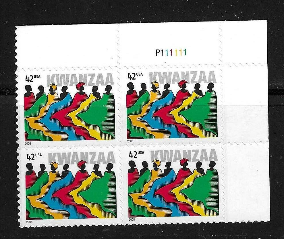 USA SC # 4373 KWANZAA / BLK4 . MNH