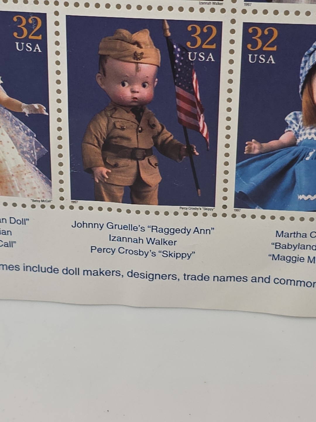 15 U.S. Postage Stamps CLASSIC AMERICAN DOLLS 1996 set Unused