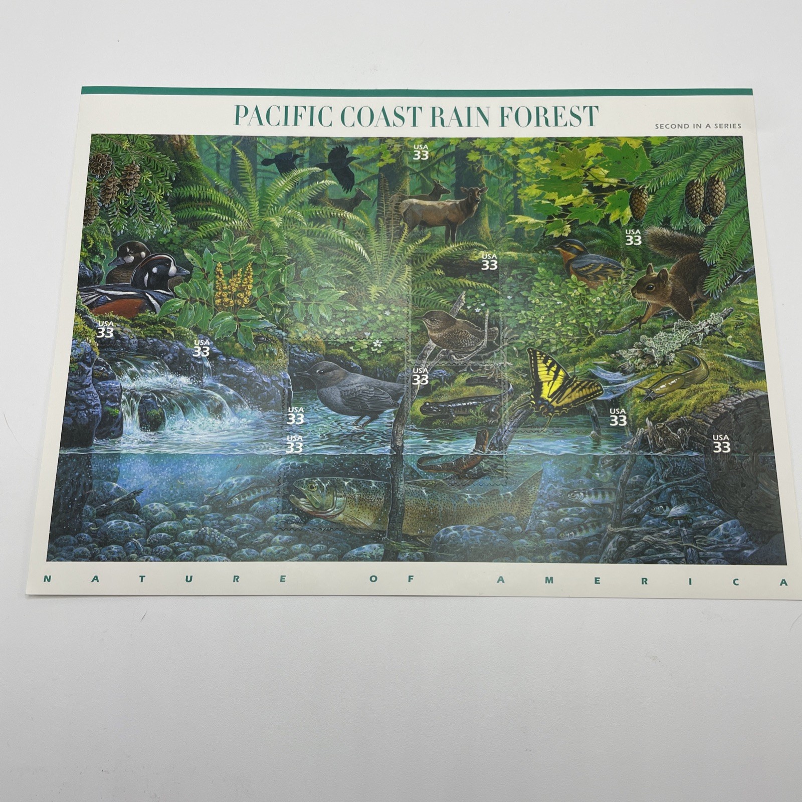Lot of 2 USPS Stamps MNH Sheet Pacific Coast Rain Forest and Endangered Species