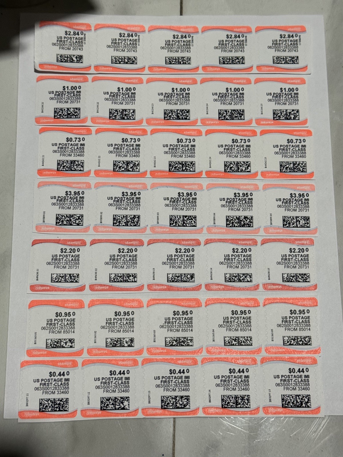 Computer Vended Stamps A Mix Of Stamps All You Need!!! Fast Shipping!!!