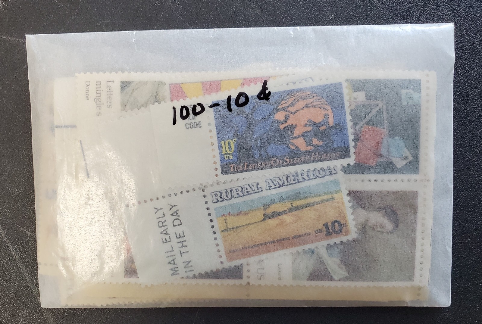US Discount Bulk Postage – $100 Worth of 10 Cent Stamps, 1000 Stamps Below Face!