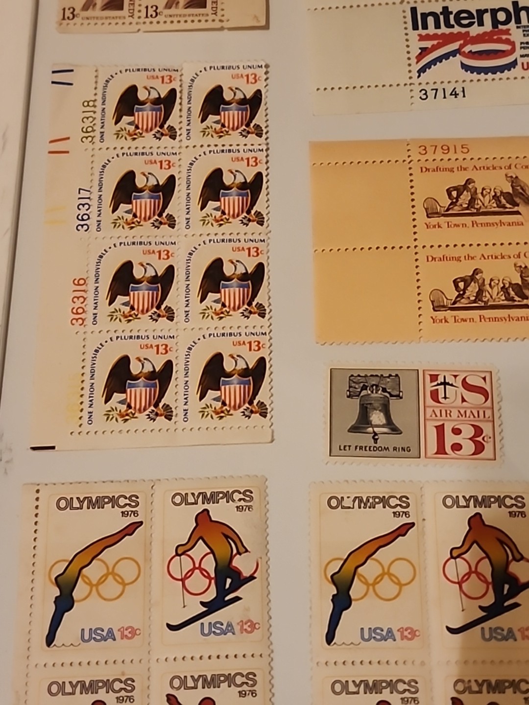 Vintage Mixed Lot of 105 Unused 13 & 6 Cent U.S. Post Office Postage Stamps