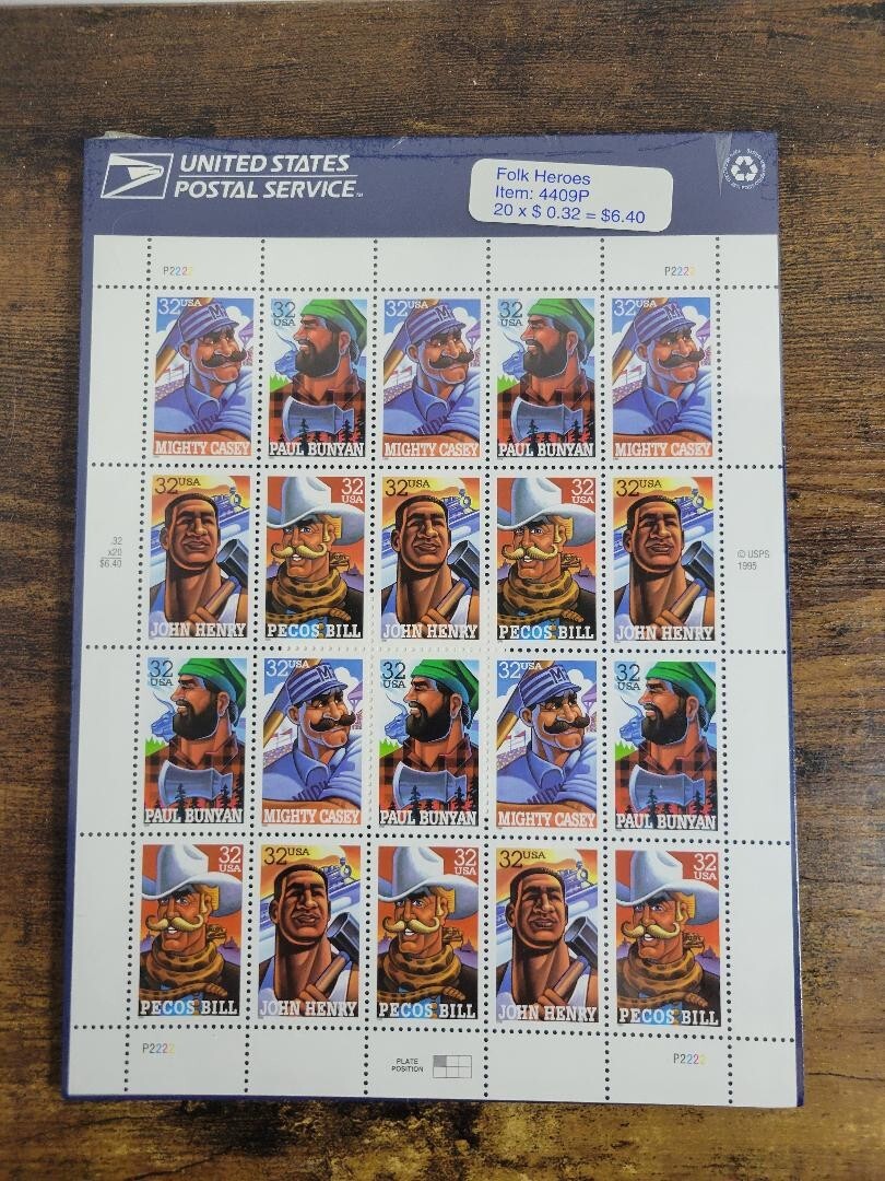 USPS Folk Heroes 32 Cent Factory Sealed