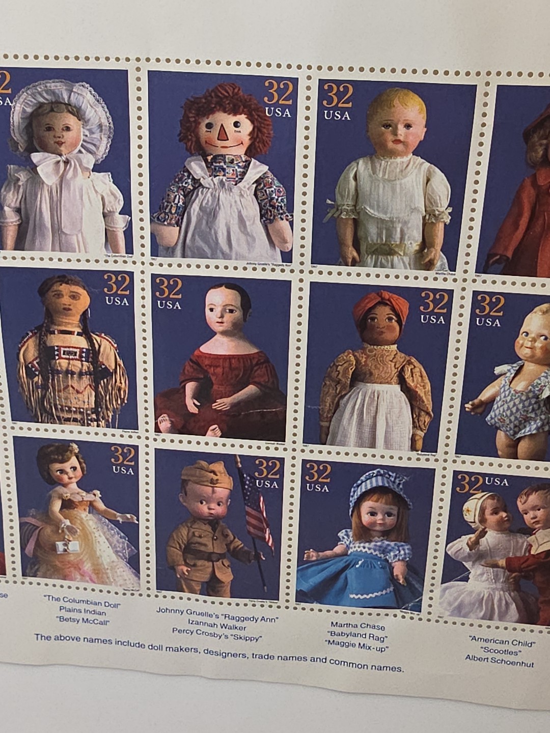 15 U.S. Postage Stamps CLASSIC AMERICAN DOLLS 1996 set Unused