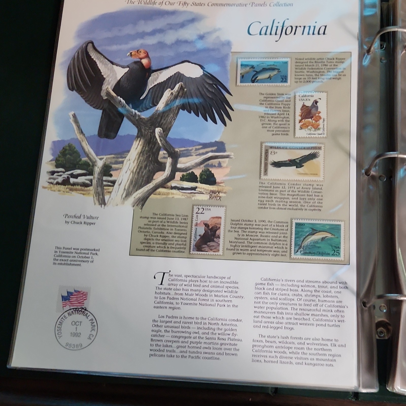 Postal Commemorative Society Wildlife of Our Fifty States Stamps