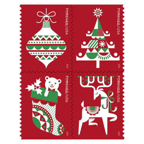 USPS Holiday Delights 2020 Forever Stamps – Booklet of 20 Postage Stamps