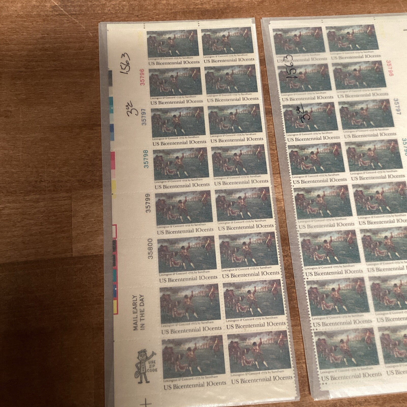 Lot of 2 – Sheet of 16 US SCOTT 1563 US BICENTENNIAL STAMPS – 10 Cent Face – MNH