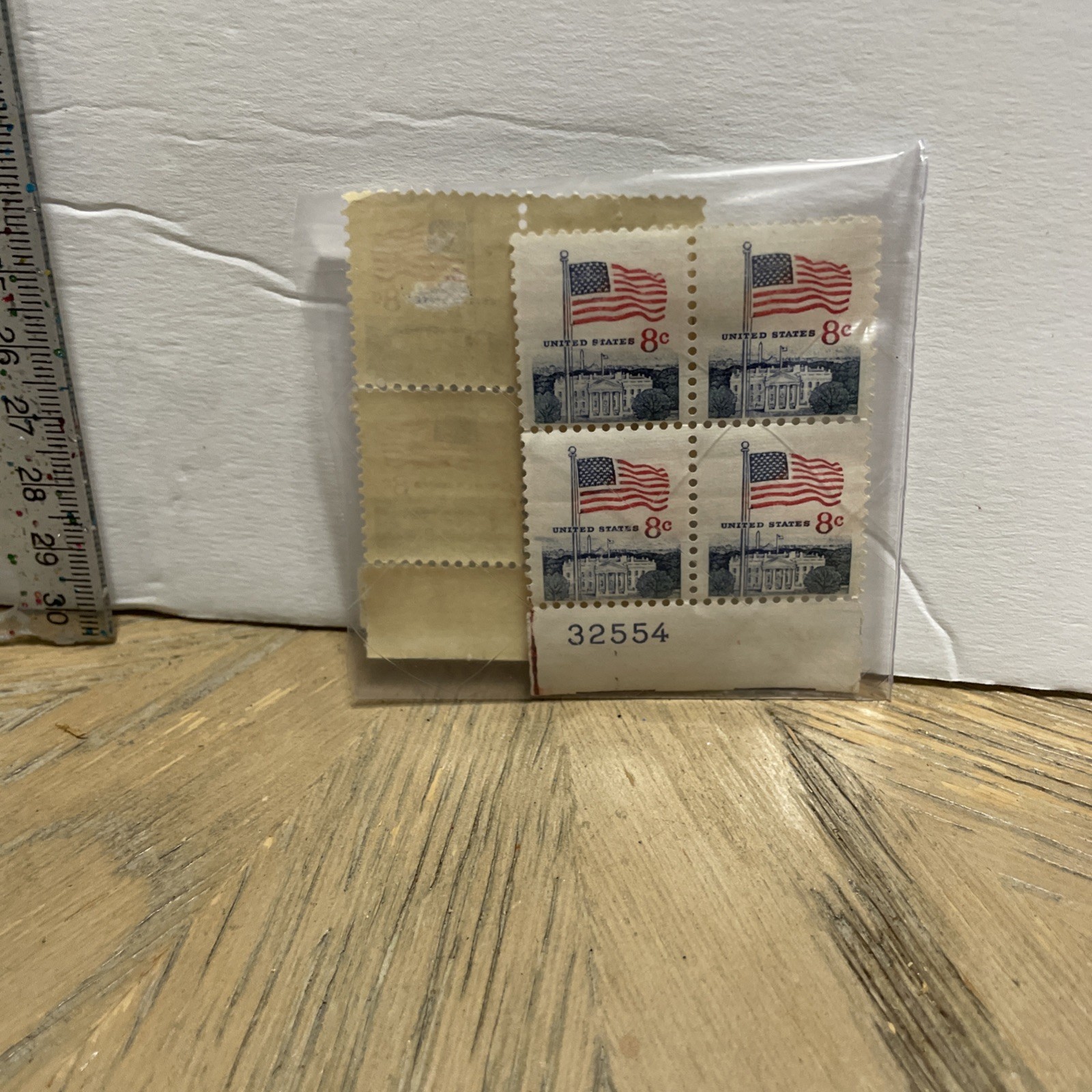 6 Count United States 8c Stamps With White House And American Flag