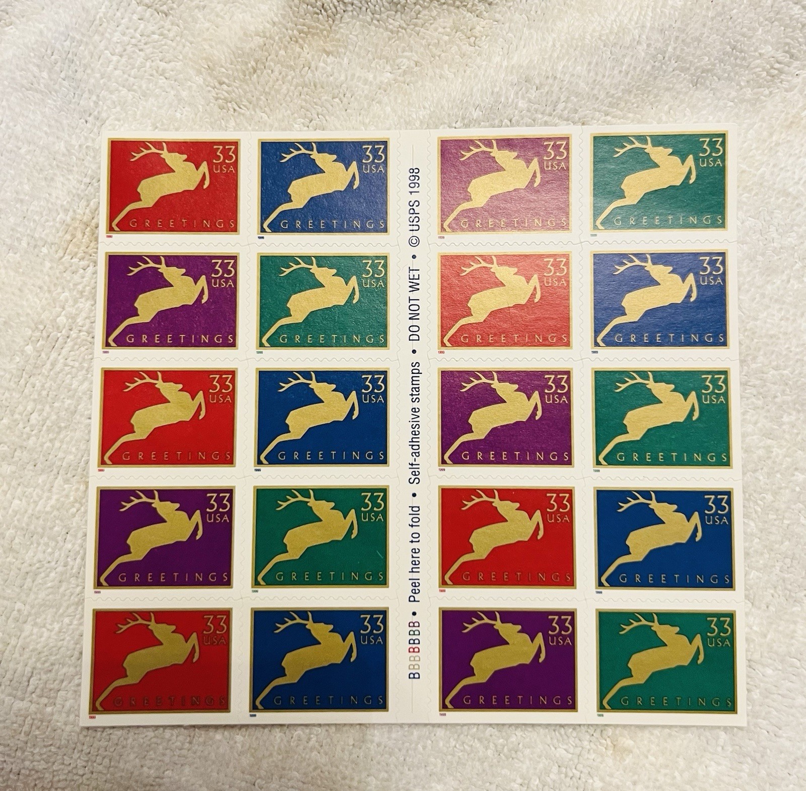 Lot of 3 Booklets Vintage USPS 33 Cent Christmas Stamps MNH