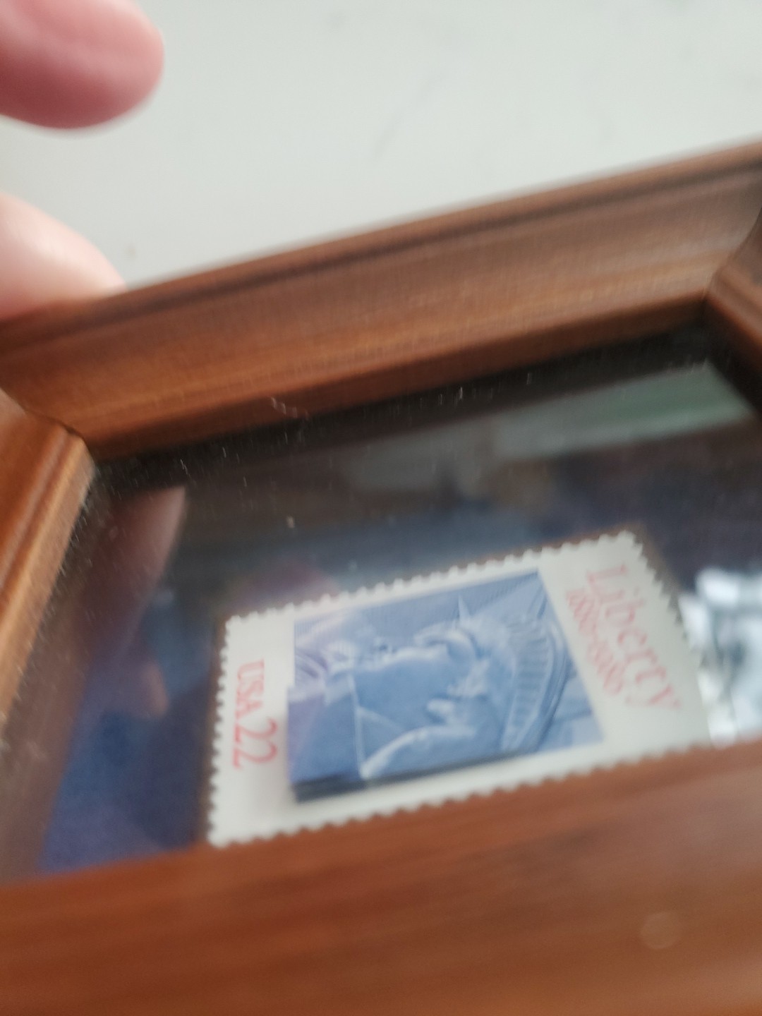 Liberty Stamp Postage Art handcut for 3D effect framed and ready to hang