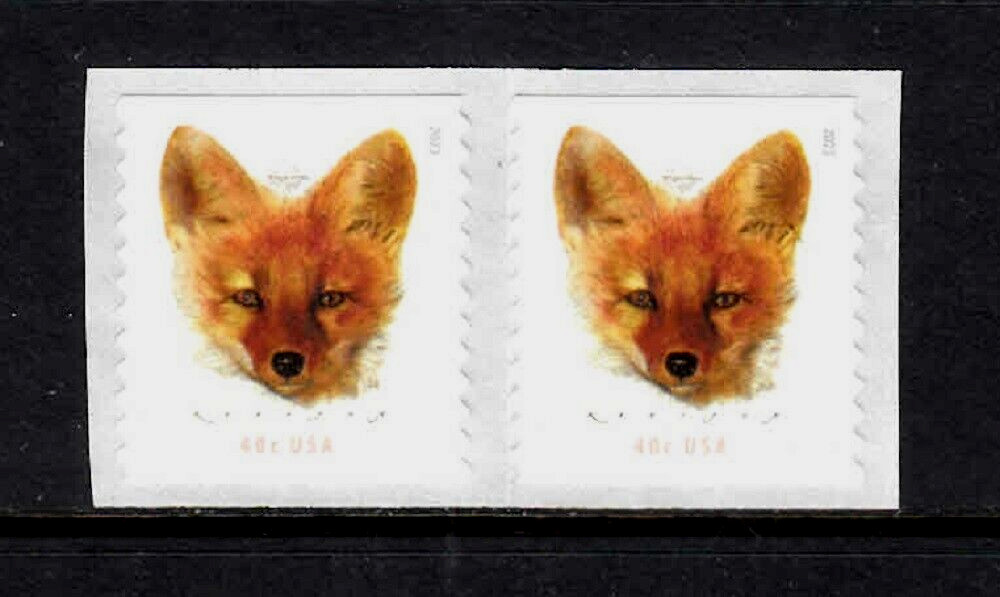 USA SC# 5743 RED FOX 40c. PAIR – MNH (NO PLATE#)