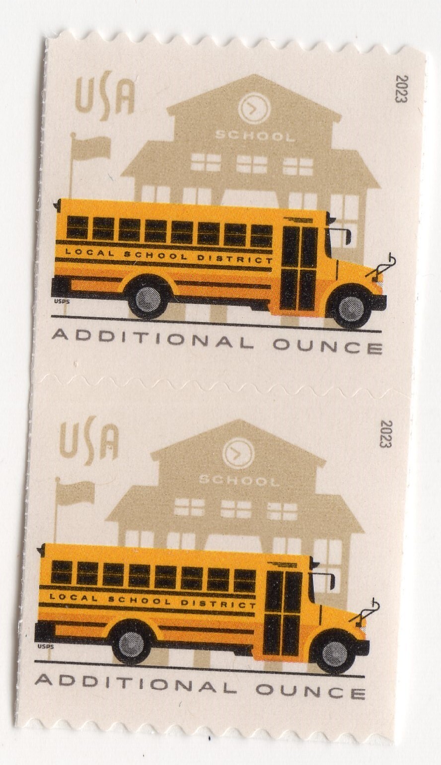 Scott #5741 School Bus Additional Ounce (24¢) Pair of Coil Stamps – MNH