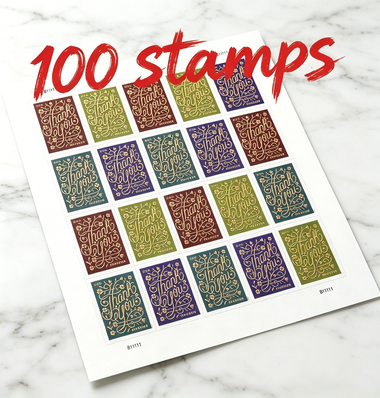 2020 USPS Scott 5519-22 Thank You – 5 Panes of 20 (100 Total) MNH Genuine
