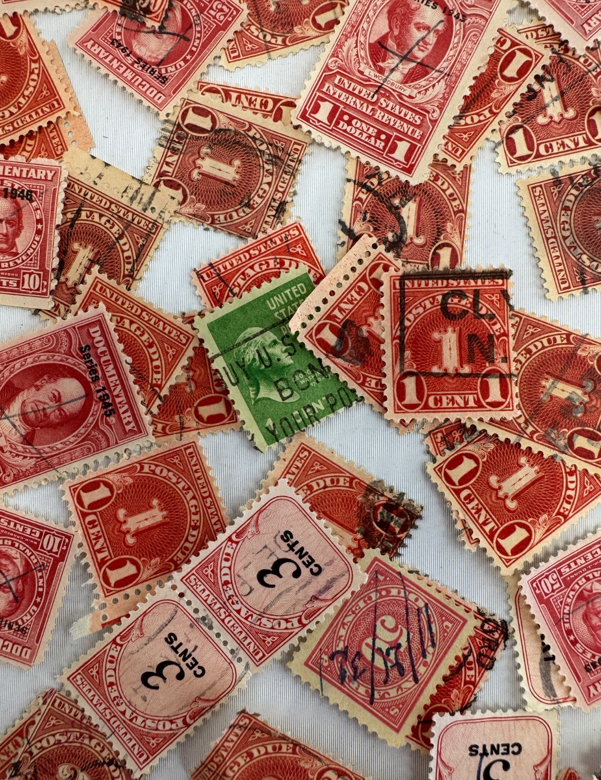 Vintage US Postage Due and Revenue Stamp Mixture 1910s through 1950s