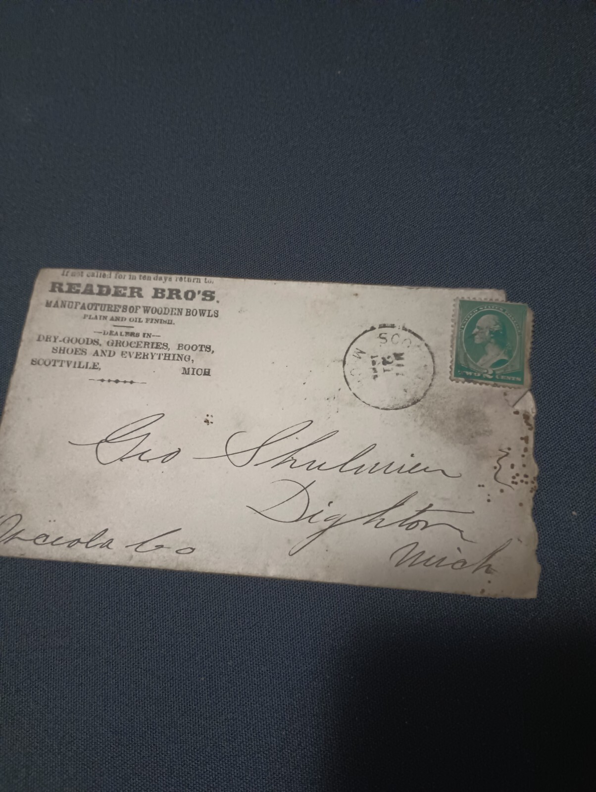 Vintage, 1888, Washington, Two Cent Stamp, Circulated, Collectible