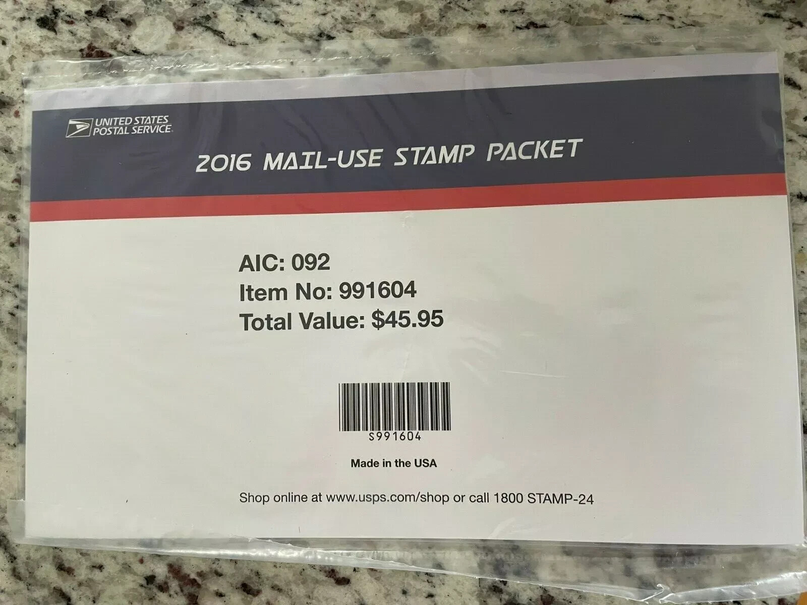 Sealed 2016 Mail-Use Stamp Packet 991604 for the Year Book