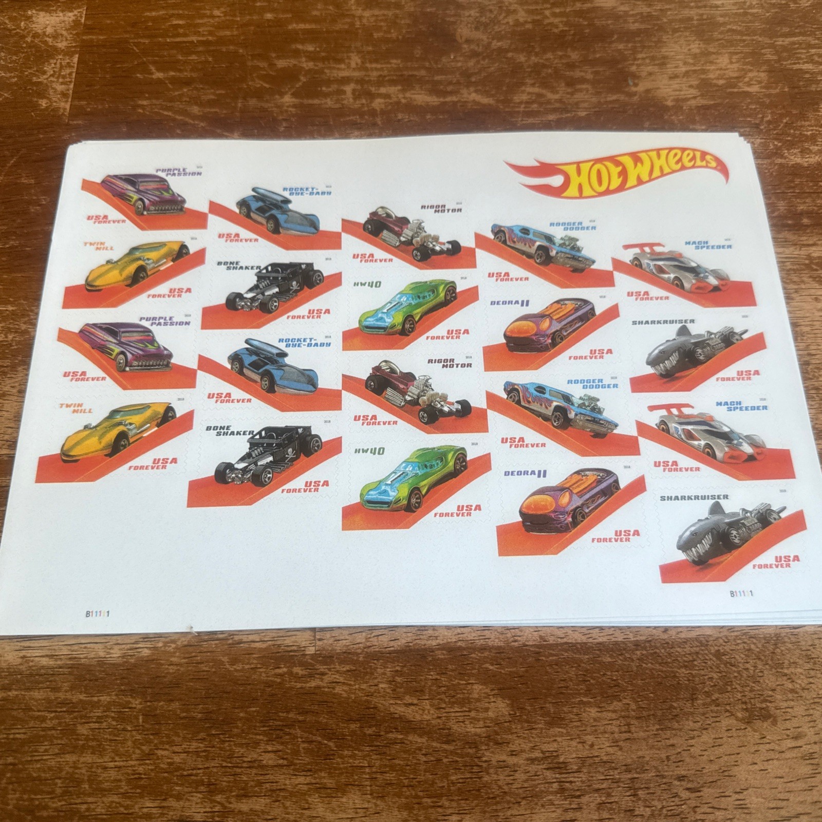 USPS FOREVER POSTAGE STAMPS-HOT WHEELS-40 STAMPS-SAVE $$$RETAIL .78 UPAY .58
