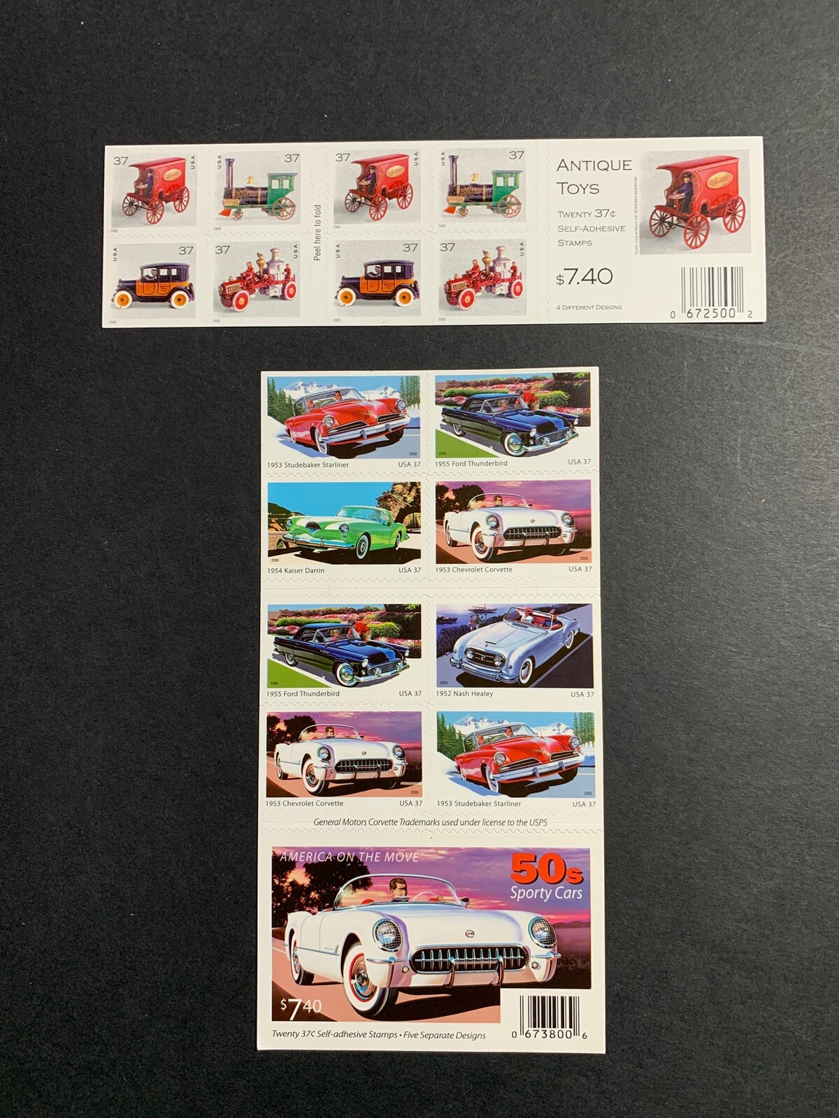 US SC #3935b, 3645h, Antique Car Toys & 50’s Cars.
