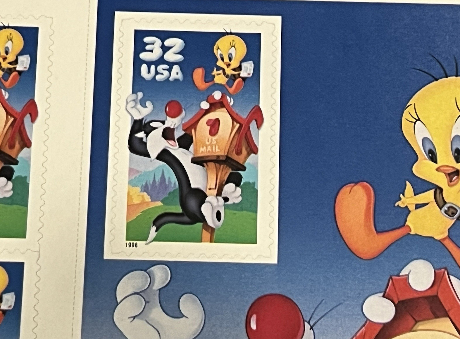 Scott# 3204 Sylvester & Tweety Bird Pane of 10×32¢ 1998 Stamps MNH Sheet