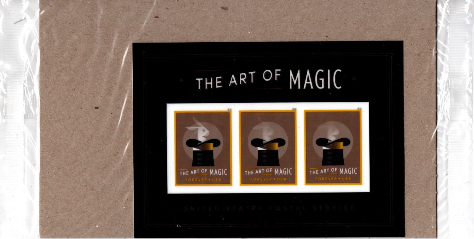 USA 2018 THE ART OF MAGIC SOUVENIR SHEET ANIMATION EFFECT 3 STAMP SCOTT 5306 MNH