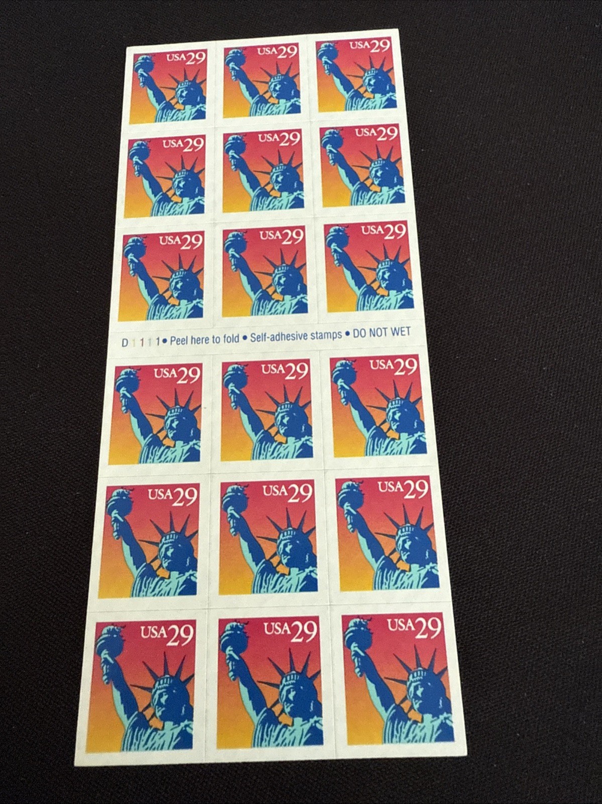 US SCOTT 2599a BOOKLET OF 18 STATUE OF LIBERTY STAMPS 29 CENT FACE MNH