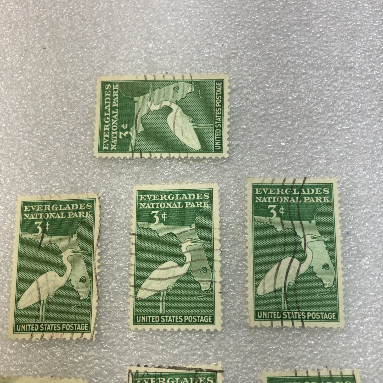 7 USED/Cancelled Sc. # 952 – 1947 3c Everglades National Park US Stamps. $1 Ship