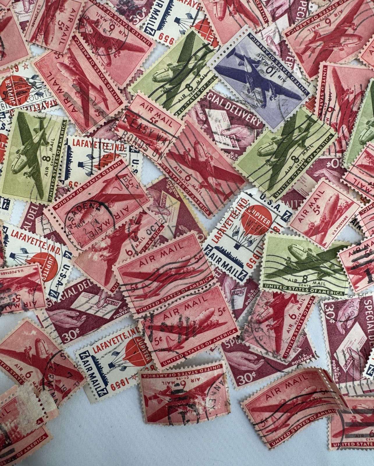 Canceled Vintage Used US Airmail and Transportation Stamp Lot 150 plus