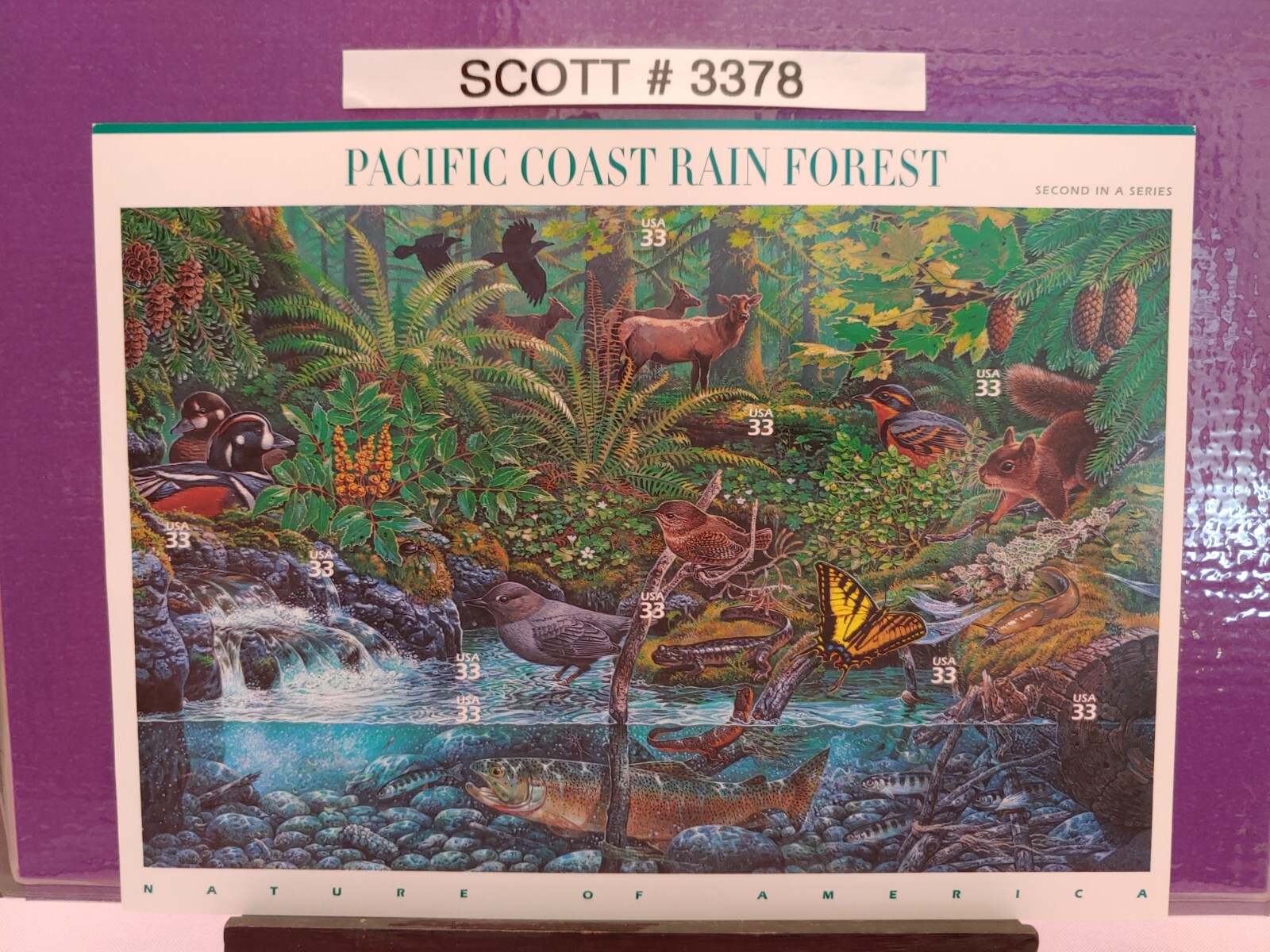 Scott # 3378 Pacific Coast Rain Forest (33 cent postage stamps)