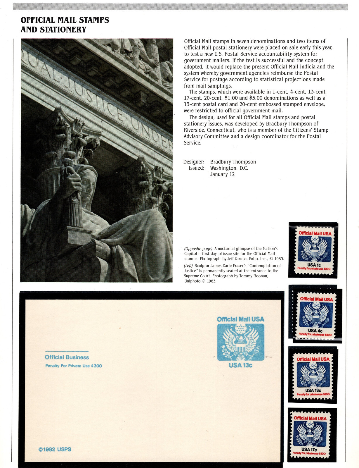 USA 1983 USPS MINT SET OF DEFINITIVE STAMPS & POSTAL STATIONERY COMPLETE MNH