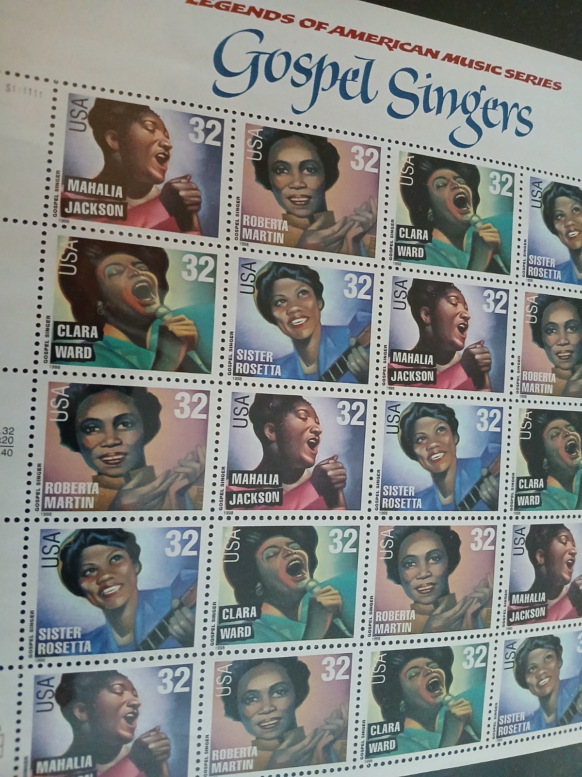 LOUIS ARMSTRONG 32¢ US Postage Stamps, USA , Gospel Singers, Jazz Musicians etc
